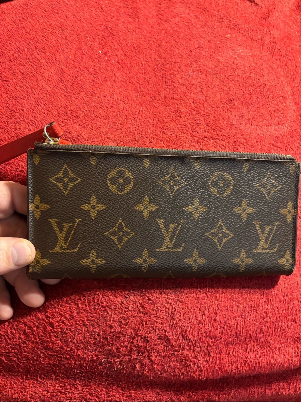Louis Vuitton Adele long Wallet Monogram Canvas Coquelicot Red Authentic.